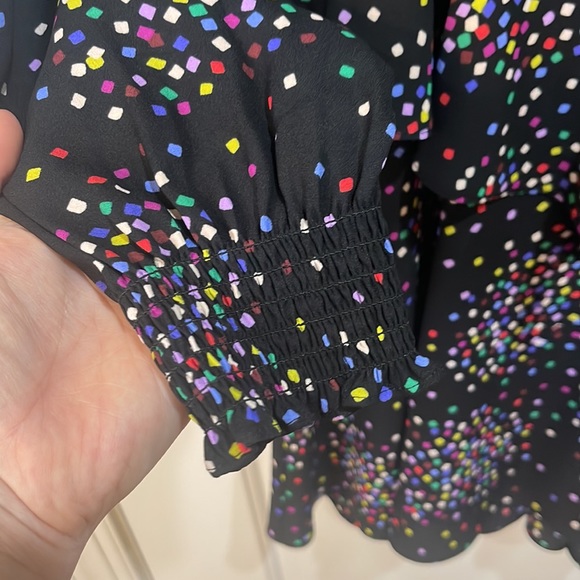 KATE SPADE CONFETTI PRINT SMOCKED SHIRT DRESS - Picture 13 of 16